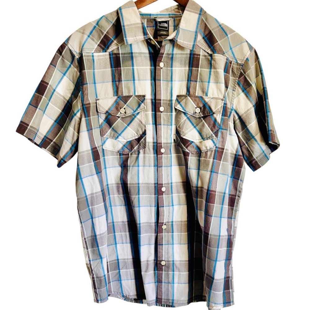The North Face Men’s XL Plaid Short Sleeve Button-Up Shirt